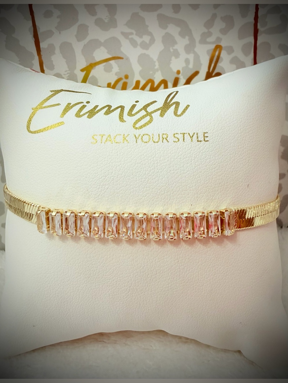 New ERIMISH Bracelet - Gold & Crystal Baguettes